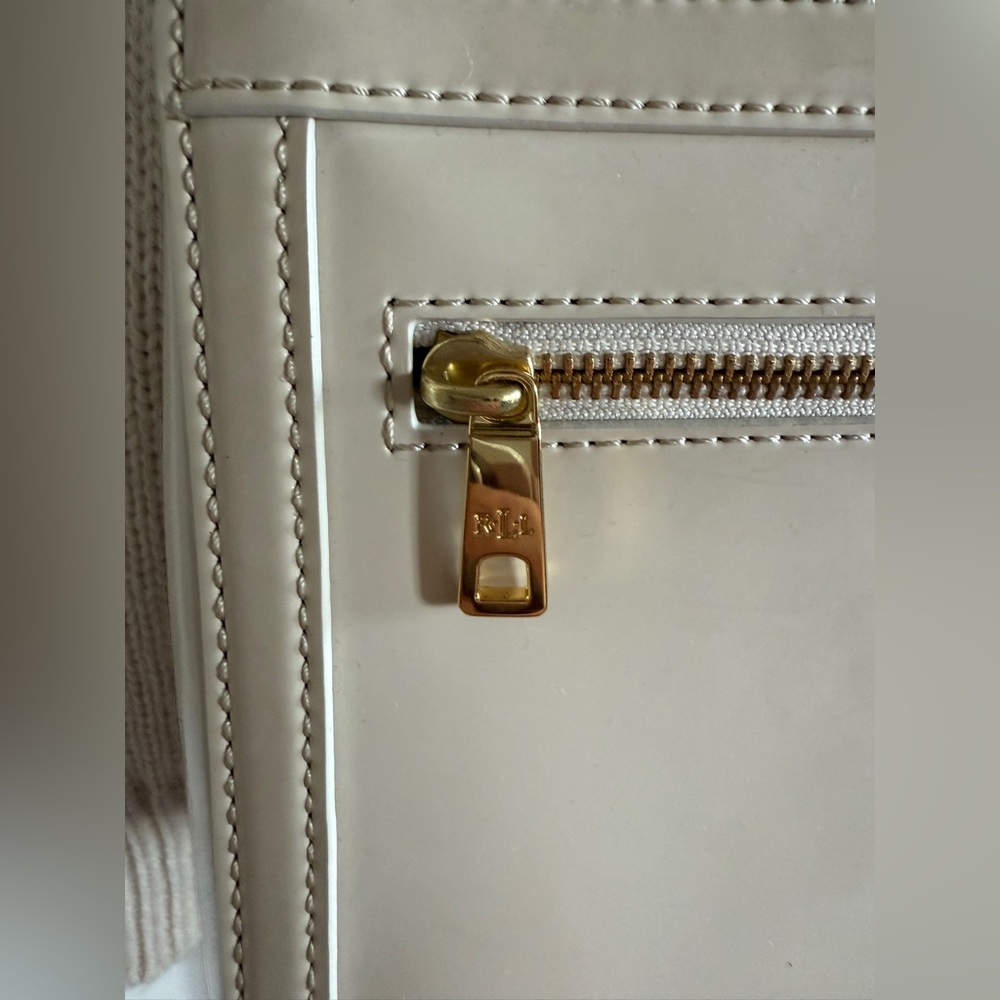 Lauren Ralph Lauren Off‑White Leather Shoulder Bag with Gold Hardware - Picture 4 of 5